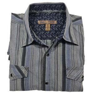 Blue Pronto Uomo Striped Long Sleeve Button Up Shirt Men's Medium